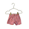 Rugged Butts Peach & White Check Swim Shorts - Size 0-3 Mo