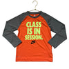 Nike Orange & Gray 'Class Is In Session' Athletic Shirt - Size 7