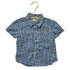 Egg Blue & Ivory Check Short Sleeve Button Down Shirt - Size 5 - Bounce Mkt