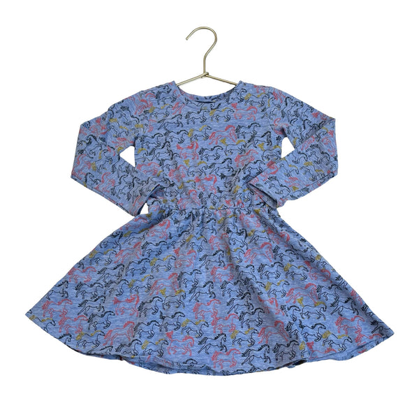 Egg Blue Unicorn Print Dress - Size 18 Mo - Bounce Mkt