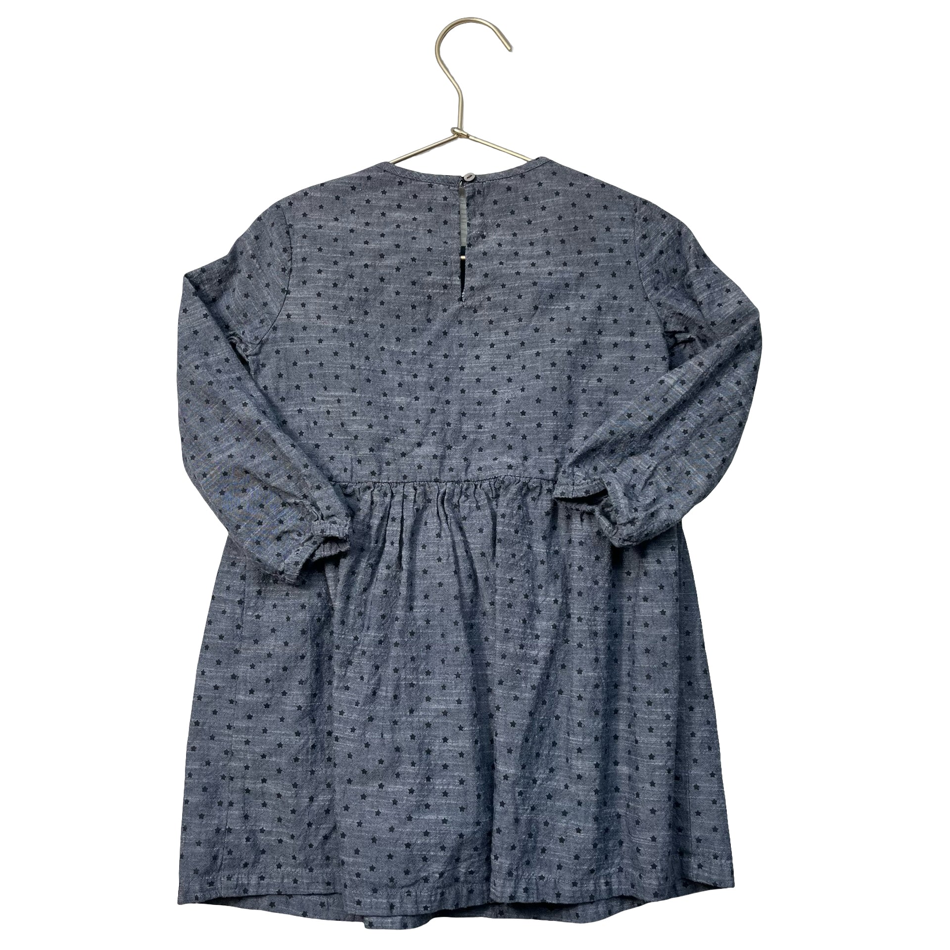 EGG Chambray Star Print Dress, Pink Trim - Size 4 - Bounce Mkt