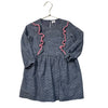 EGG Chambray Star Print Dress, Pink Trim - Size 4 - Bounce Mkt
