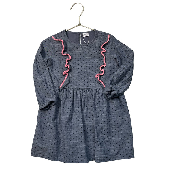 EGG Chambray Star Print Dress, Pink Trim - Size 4 - Bounce Mkt