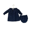 Egg Navy & Purple Smocked Long Dress & Bloomers - Size 3 - 6 Months - Bounce Mkt