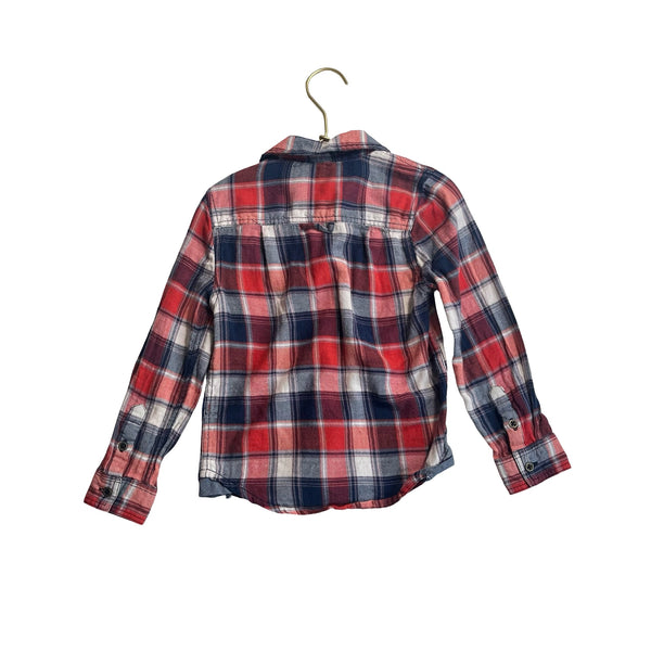 EGG New York Navy, Red, Ivory Plaid Flannel Button Down - Size 6Y - Bounce Mkt