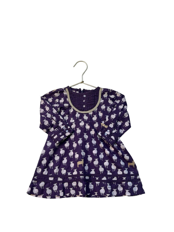 Egg Purple Sheep Print Dress - Size 12 - 18 Mo - Bounce Mkt