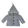 Nordstrom Gray Cotton Hooded Cardigan Sweater - Size 3 Mo