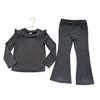 Baby Gap Black & Silver Metallic Top & Flare Pants Set - Size 4