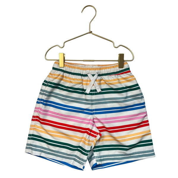 Hanna Andersson Multi-Color Striped Swim Trunks - Size 6-7
