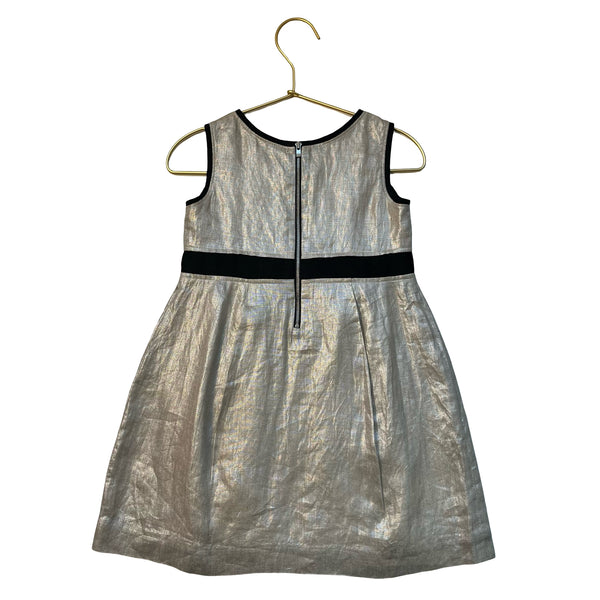 Bonpoint Metallic 100% Linen Dress - Size 4