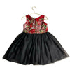 Pippa & Julie Red Emboidered Flower & Black Tulle Dress - Size 4