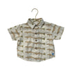 Blue Rooster Ivory Fish Print Short Sleeve Button Down Shirt - Size 12-18 Months
