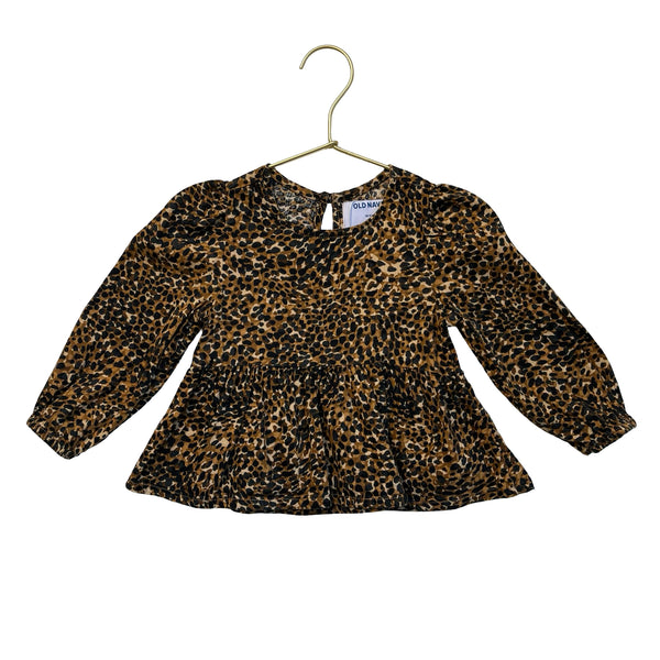 Old Navy Leopard Print Blouse - Size 18-24 Mo