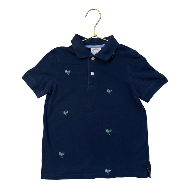 Brooks Brothers Navy Embroidered Tennis Racket Polo Shirt - Size S 8