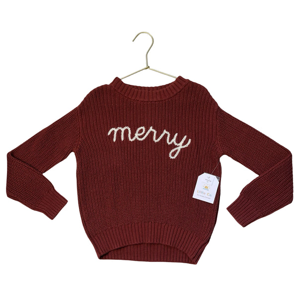 Little Co. by Lauren Conrad Burgundy 'Merry' Relaxed Fit Sweater w Tags - 24 Mo
