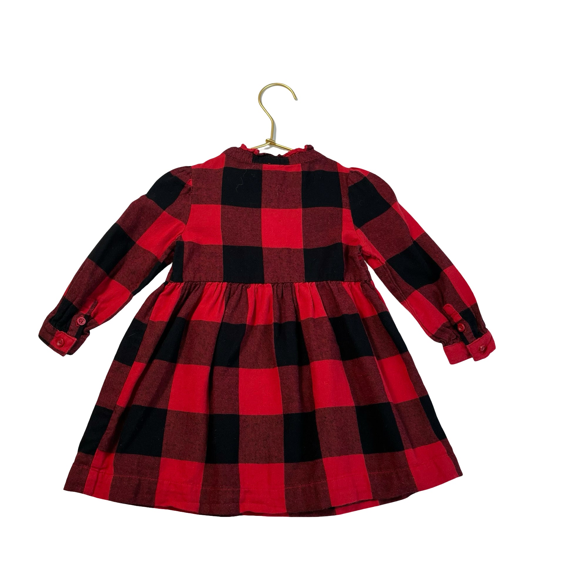 Baby Gap Red & Black Plaid Flannel Dress - Size 18-24 Mo