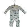 Magnetic Me Blue Fish & Whale Print One-Piece PJs - Size 0-3 Mo