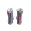 Joules Faux Fur Lined Light Blue Striped Bunny Rain Boots - Size US 8