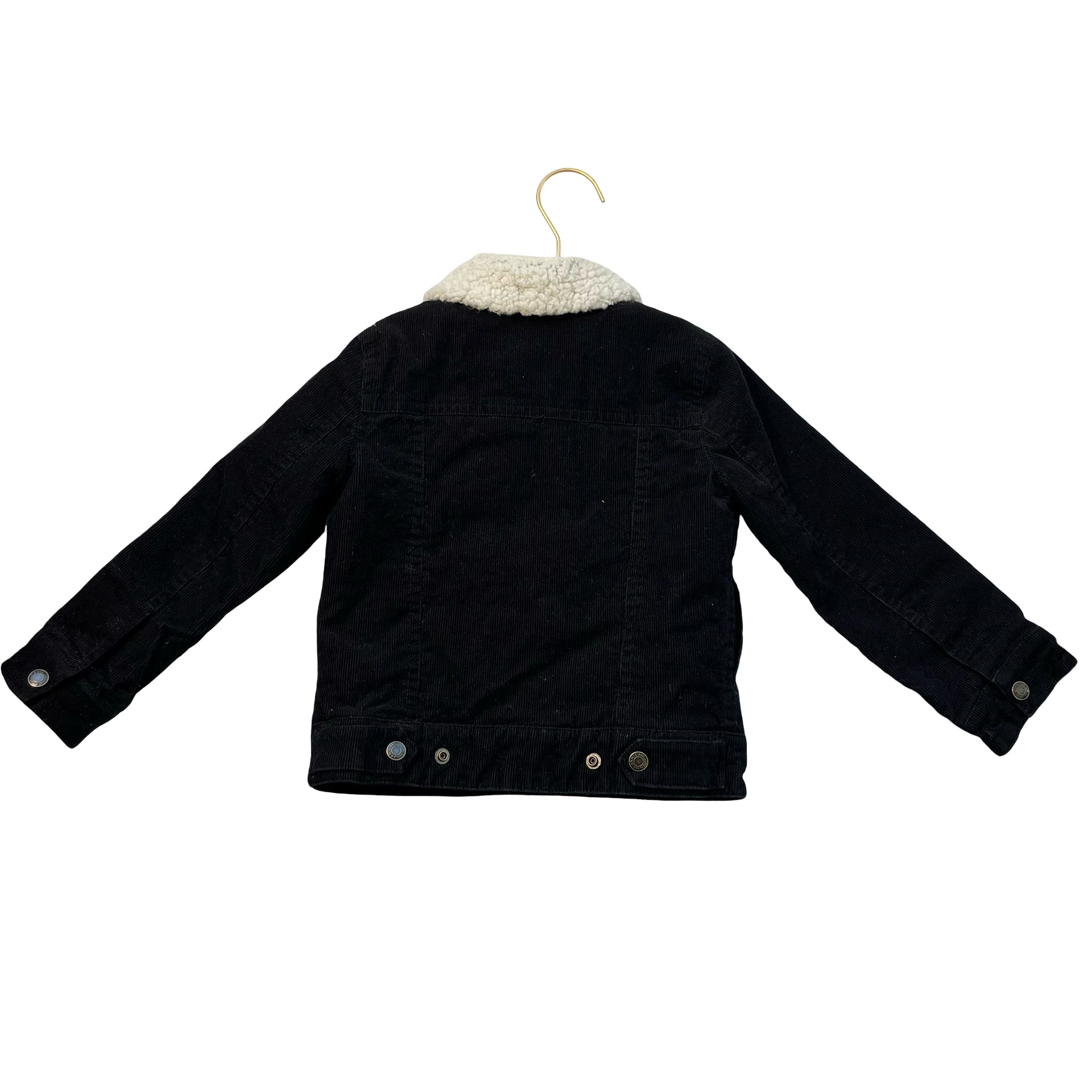 Janie and Jack Sherpa-Lined Black Corduroy Jacket - Size 3-4
