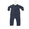 Janie and Jack Navy & White Striped Velour One-Piece - Size 6-12 Mo