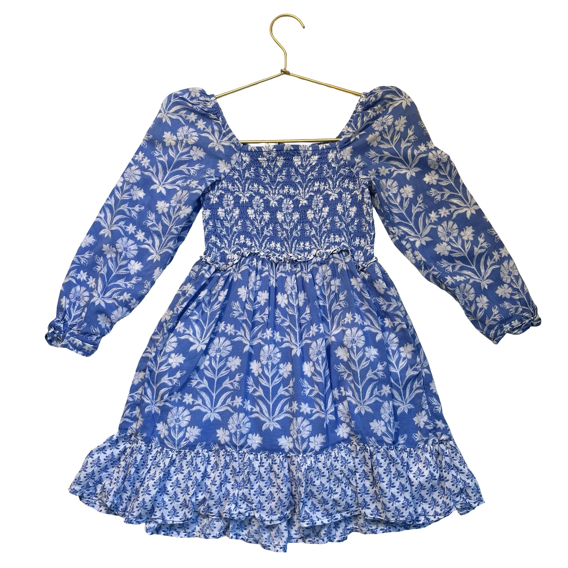 Vineyard Vines Periwinkle Blue Mixed Floral Smocked Dress - Size 7