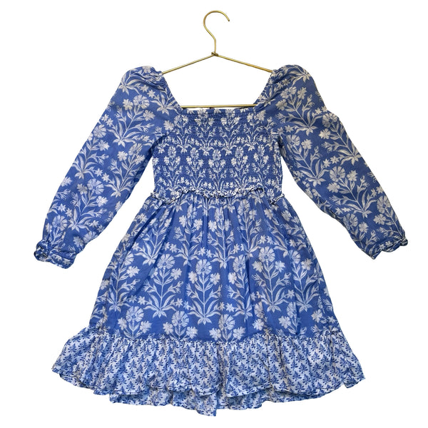Vineyard Vines Periwinkle Blue Mixed Floral Smocked Dress - Size 7