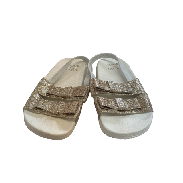 Janie and Jack Gold Sparkle Sandals - Size 8