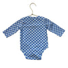 Magnetic Me Blue Check Onesie Bodysuit - Size 3-6 Mo