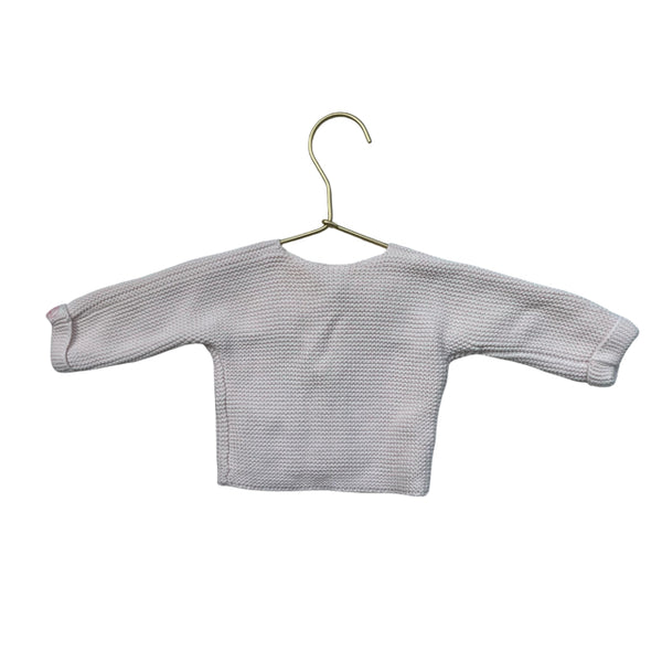 Petit Bateau Pink Cotton Cardigan Sweater - Size 3 Mo