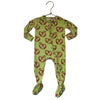 Posh Peanut Green Pretzel Print Footed One-Piece PJs - Size 3-6 Mo