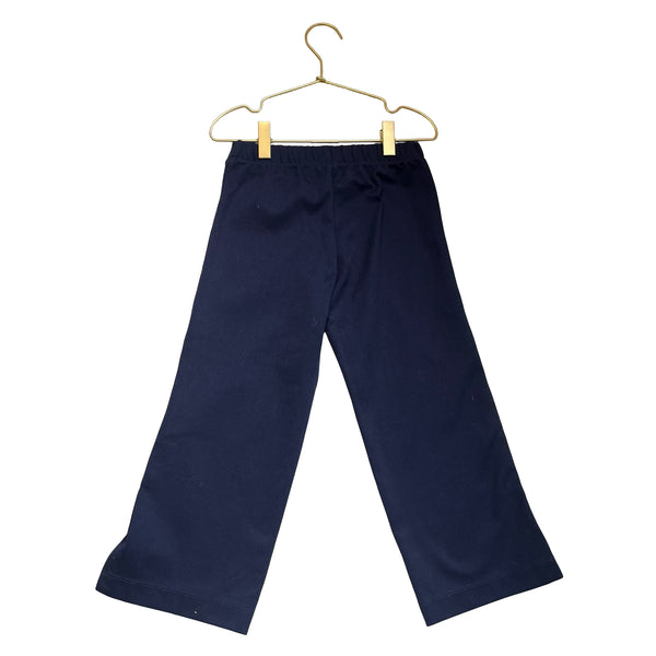 Janie and Jack Navy Pants, Pink & Burgundy Side Stripe - Size 5