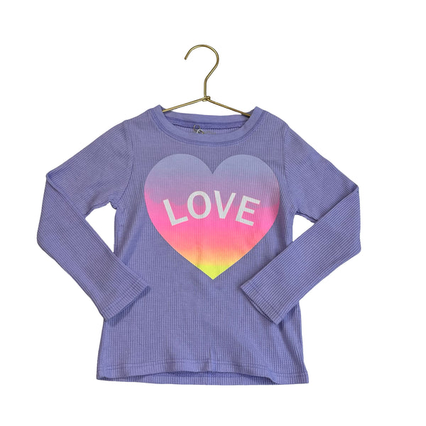 Rock Candy Lavender 'LOVE' Heart Waffle Shirt - Size 3T
