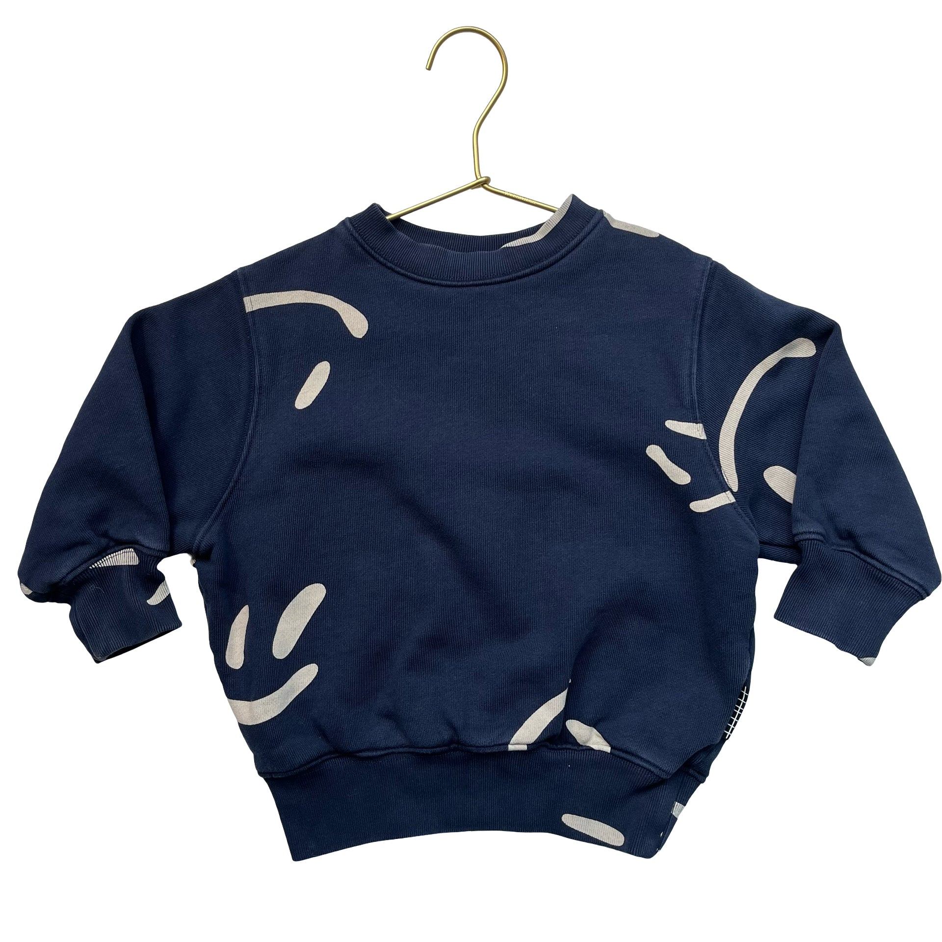 Molo Navy & Tan Smiley Sweatshirt - Size 3