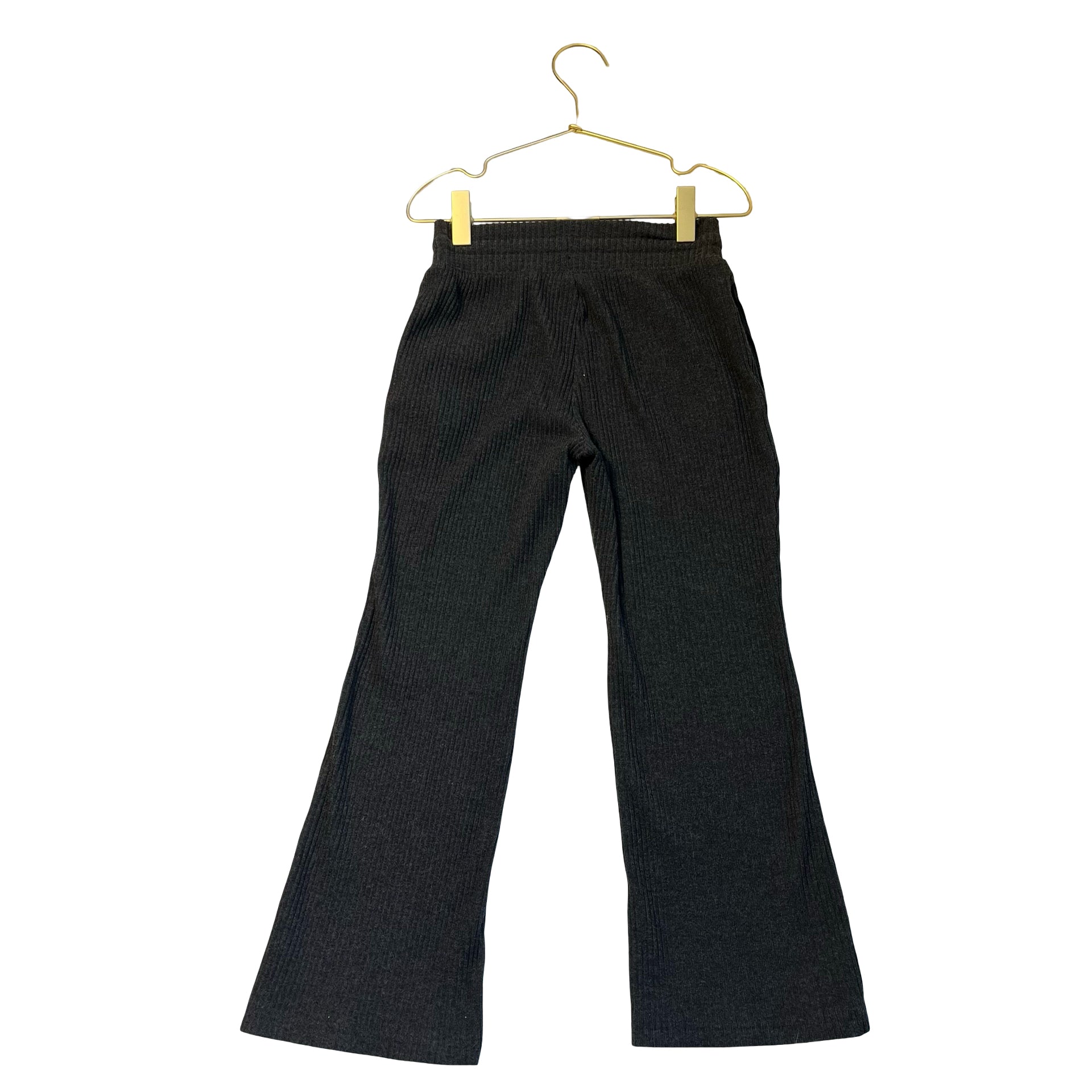 Abercrombie Kids Dark Gray Ribbed Flare Pants - Size 5-6