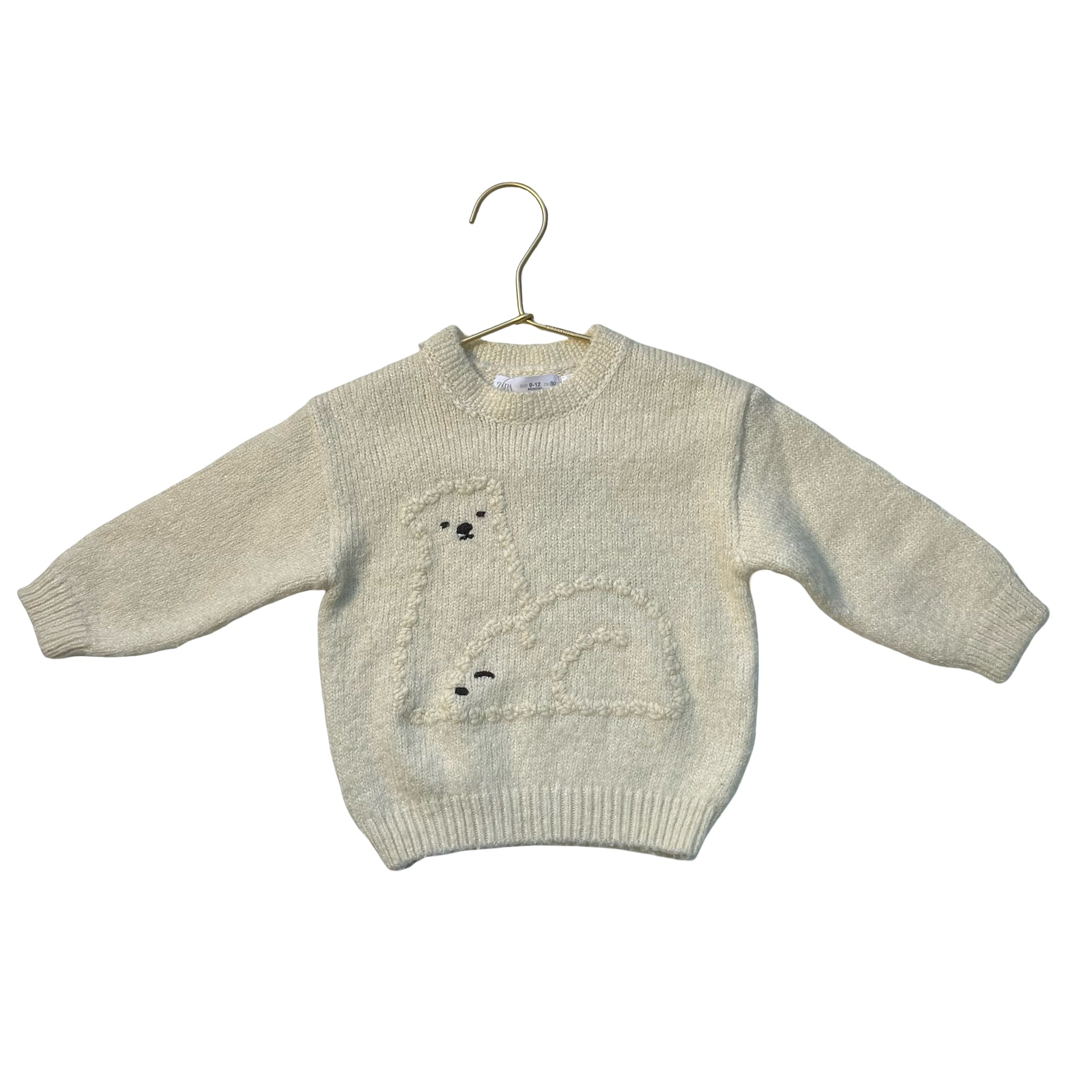 Zara Ivory Polar Bear Sweater - Size 9-12 Months