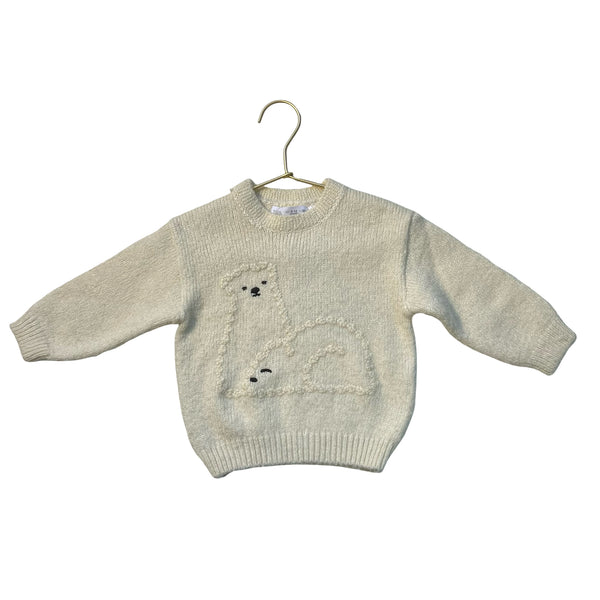 Zara Ivory Polar Bear Sweater - Size 9-12 Months