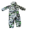 Reima Tec Green, Blue, White, Gray Pattern Hooded Waterproof Suit - Size 2T