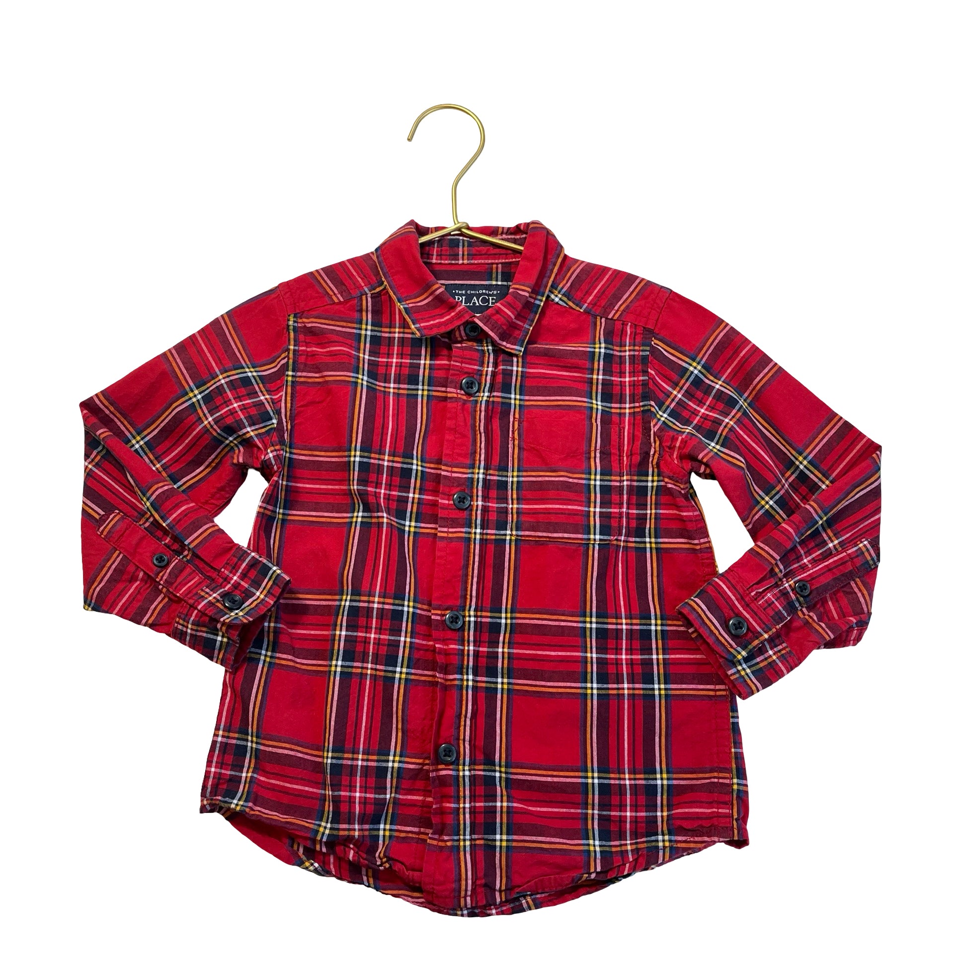 Children's Place Red Tartan Plaid Button Down - Size 3T