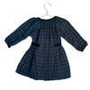 Oso & Me Green & Navy Tartan Plaid Dress, Velvet Trim - Size 3