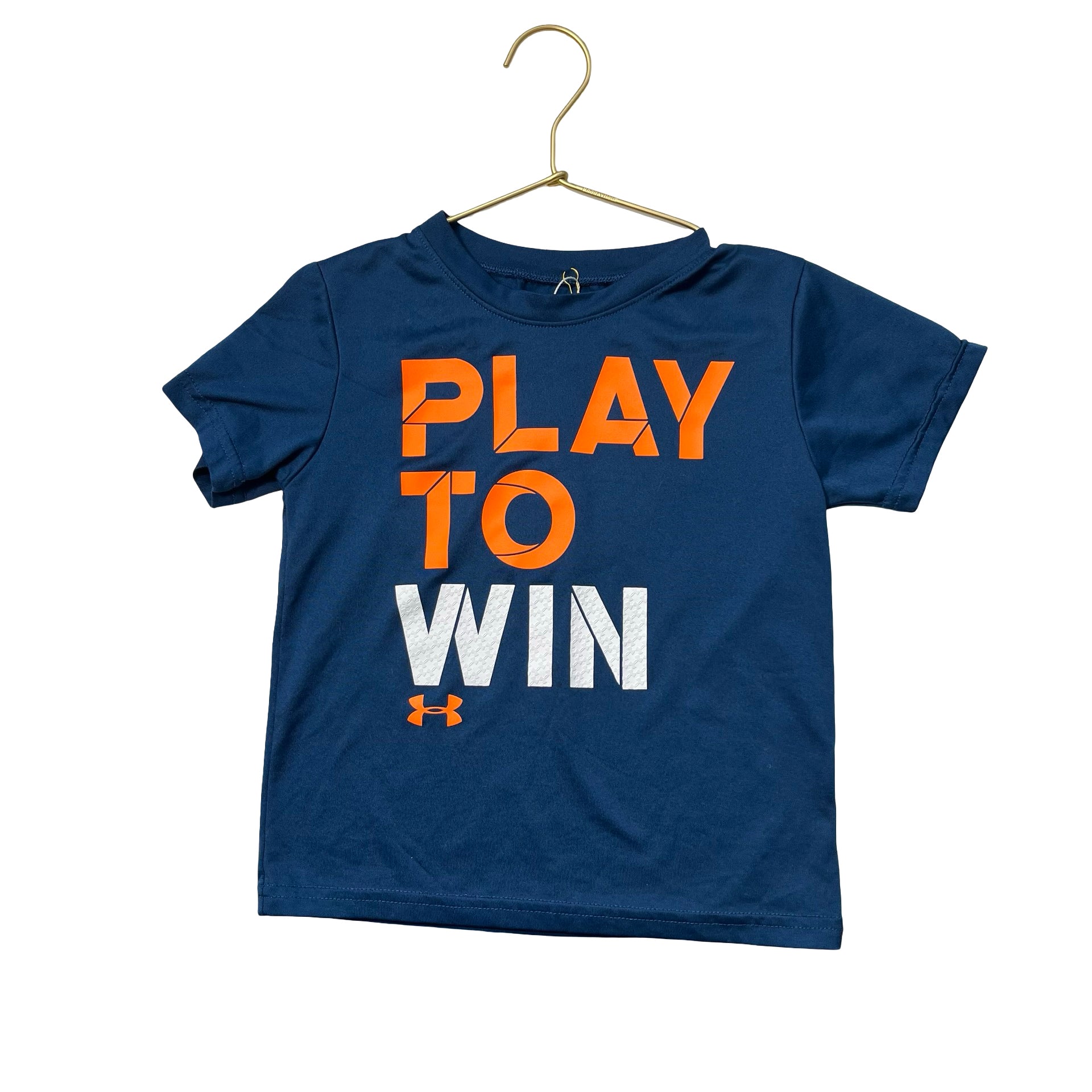 Under Armour Blue & Orange 'Play To Win' Athletic T-Shirt - Size 4