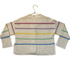Gap Kids Ivory & Rainbow Striped Cotton Crochet Cardigan Sweater - Size M 8