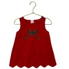 Stitchy Fish Red Corduroy Plaid Bow Applique Dress - Size 12 Mo