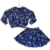 Molo Blue Floral Sweatshirt (5) & Skirt (5-6) Set