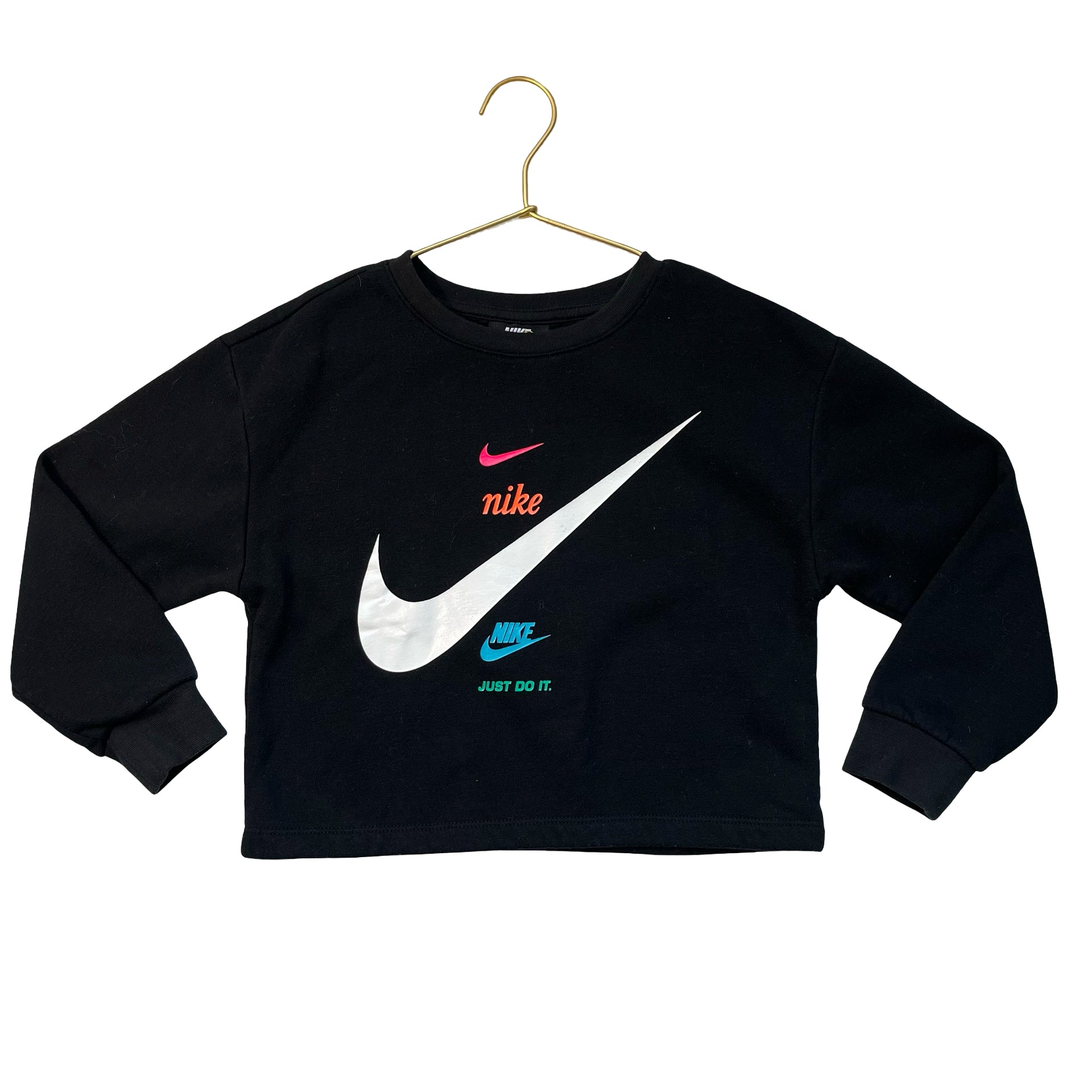 Nike Black & Neon Logo Sweatshirt - Size 6X
