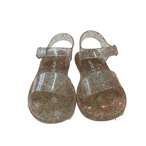 Carter's Teal & Pink Glitter Jelly Sandals - Size 9