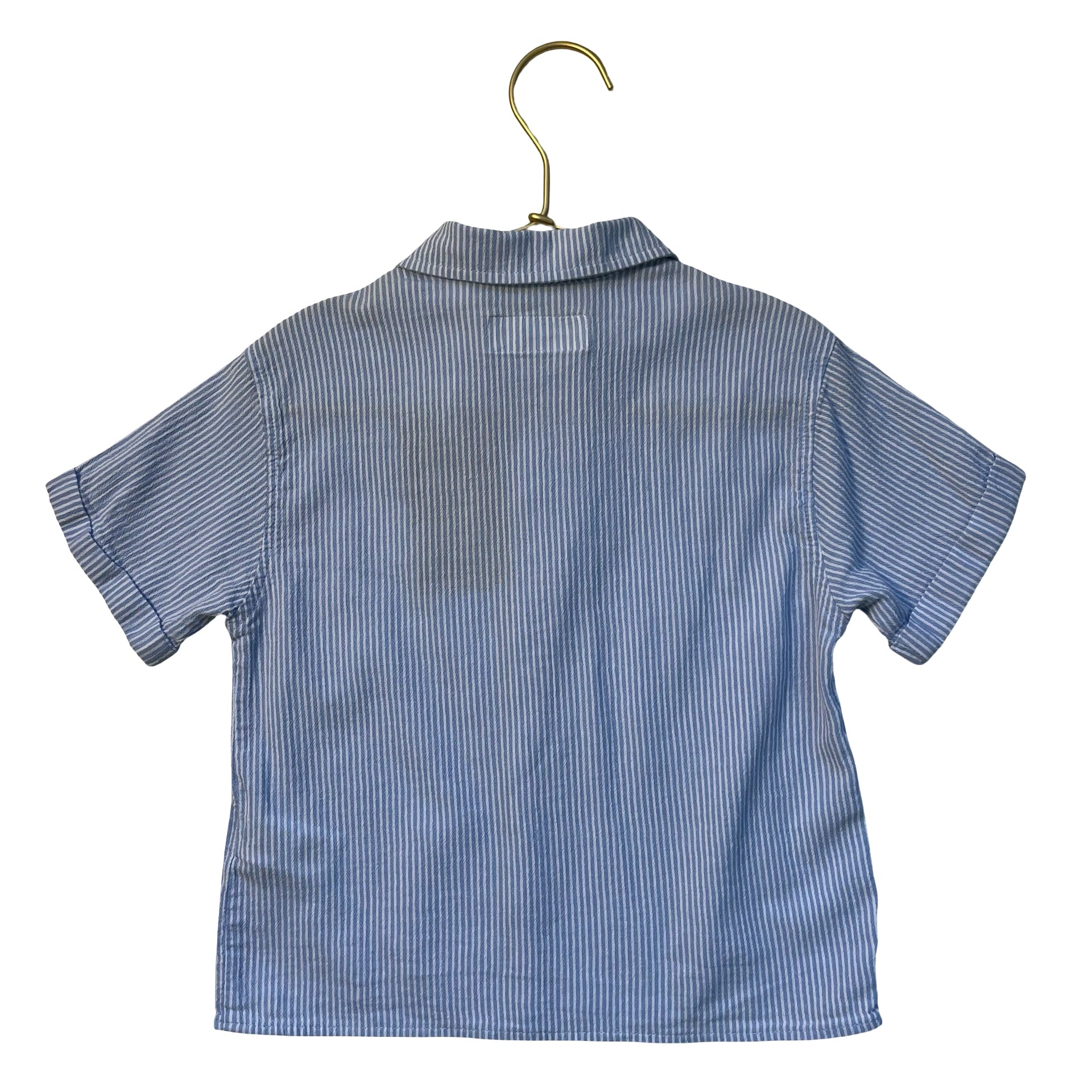 Zara Blue Striped Button Down Shirt - Size 3