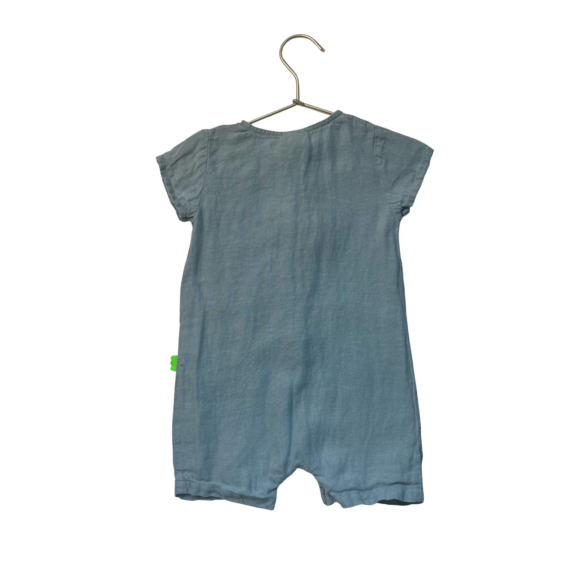 Mon Coeur Light Blue 100% Linen Romper - Size 18-24 Mo
