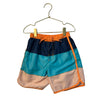 Wonder Nation Navy, Teal, Orange Striped Swim Trunks - Size 4T