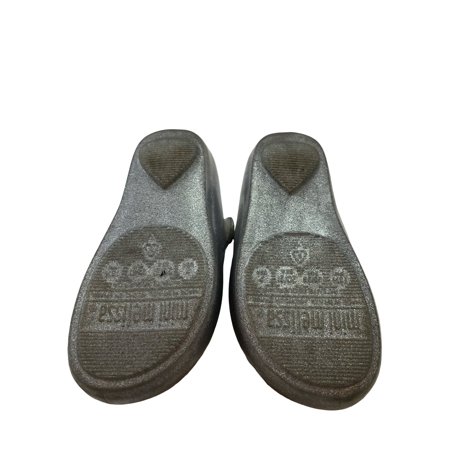 Mini Melissa Silver Metallic Butterfly Shoes - Size 7