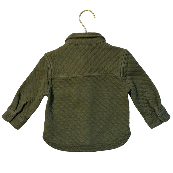 Baby Gap Olive Green Quilted Button Down Shirt - Size 12-18 Mo